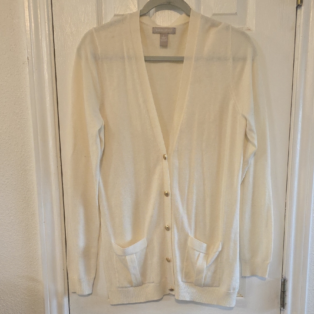 Banana Republic Cream Cardigan Sweater